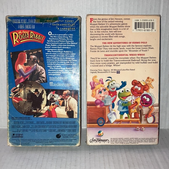 Who Framed Roger Rabbit and Muppet Babies VHS lot (former rentals) - Picture 2 of 3